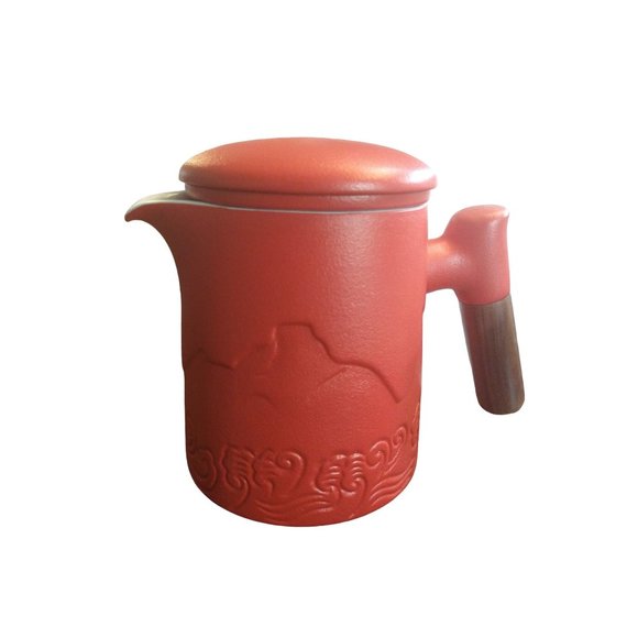 Gorgeous Red Ceramic Tea Cup with Infuser Travel Kit Mother's Day Gift Tea Lover - Picture 2 of 10